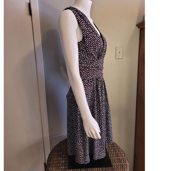 Studio 1940 Black Polka Dot Fit & Flare Midi Dress Size 8 Modest Church Career - Picture 7 of 9